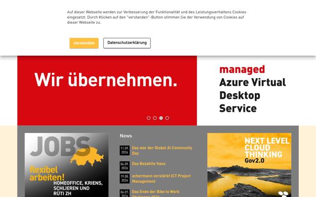 Website von achermann ict-services ag
