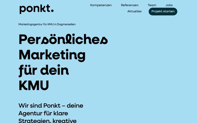Website von Agentur Ponkt (Printex AG)