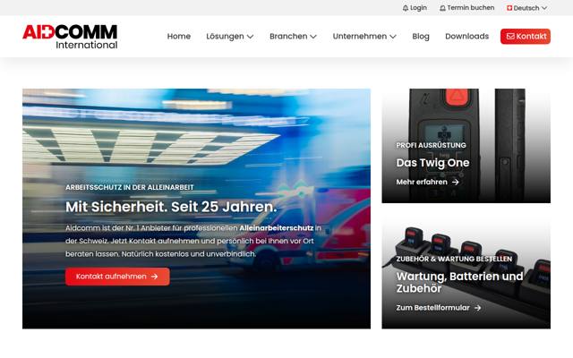 Website von AidComm (International) AG