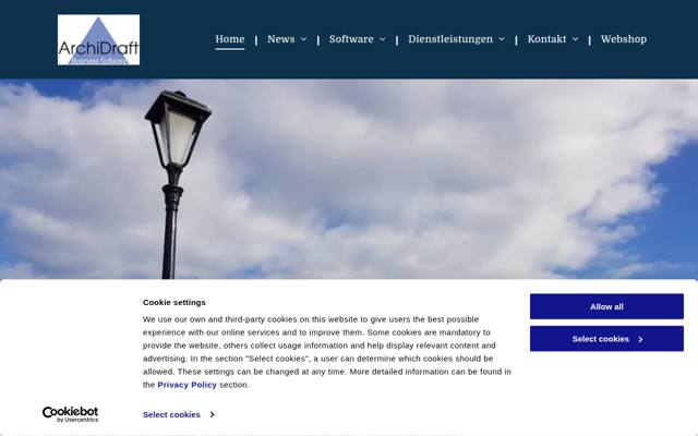 Website von ArchiDraft Business Software