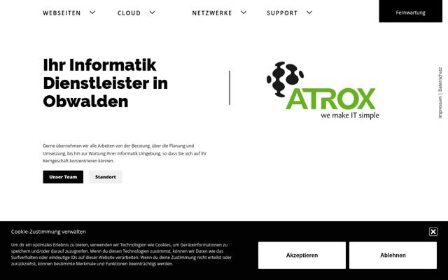 Website von ATROX AG