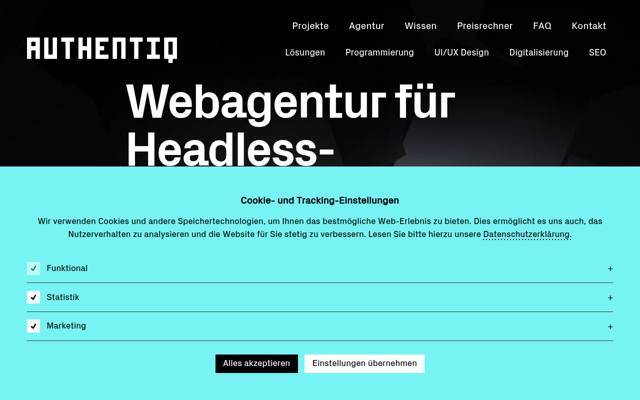 Website von Authentiq Digital GmbH