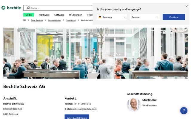 Website von Bechtle Schweiz AG