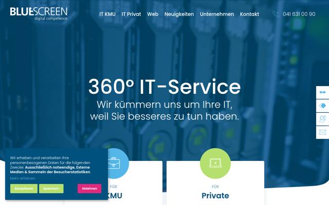 Website von Bluescreen IT GmbH