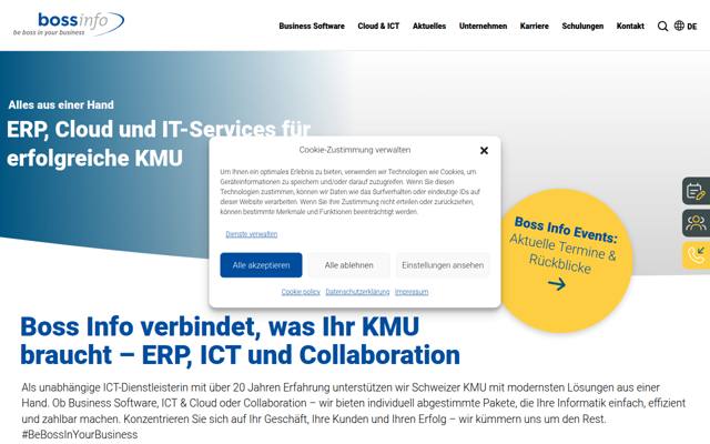 Website von Boss Info AG
