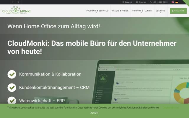 Website von Cloudmonki GmbH