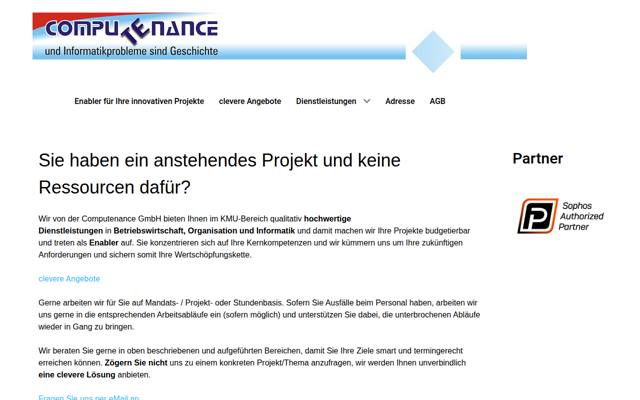 Website von Computenance GmbH