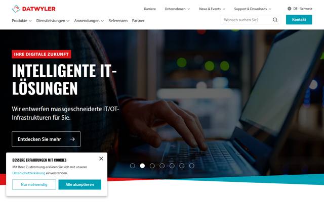 Website von Dätwyler IT Infra AG
