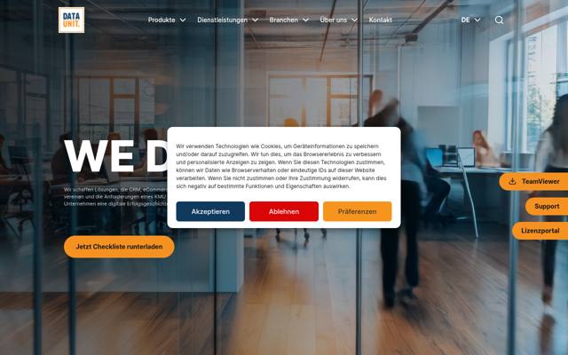 Website von DATA UNIT AG