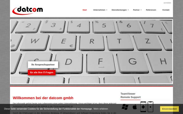 Website von datcom gmbh
