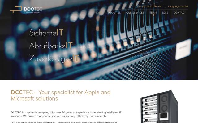 Website von DCC Tec GmbH