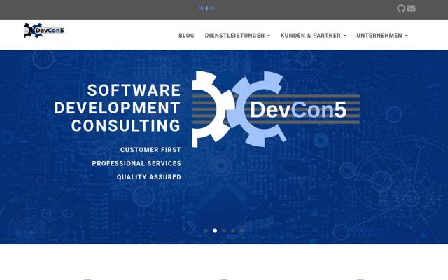 Website von DevCon5 GmbH