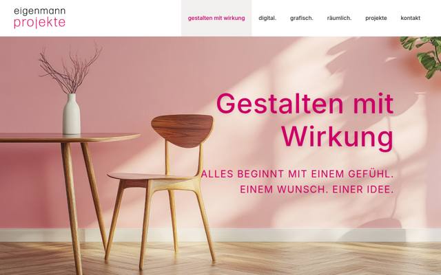 Website von Eigenmann Projekte GmbH