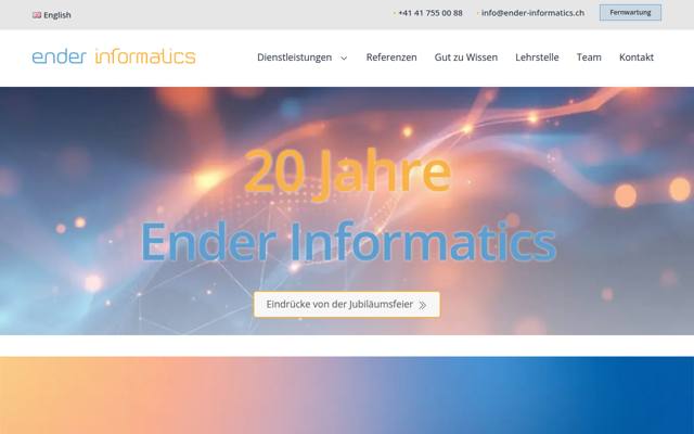 Website von Ender Informatics GmbH