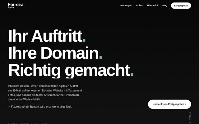 Website von Ferreira Digital