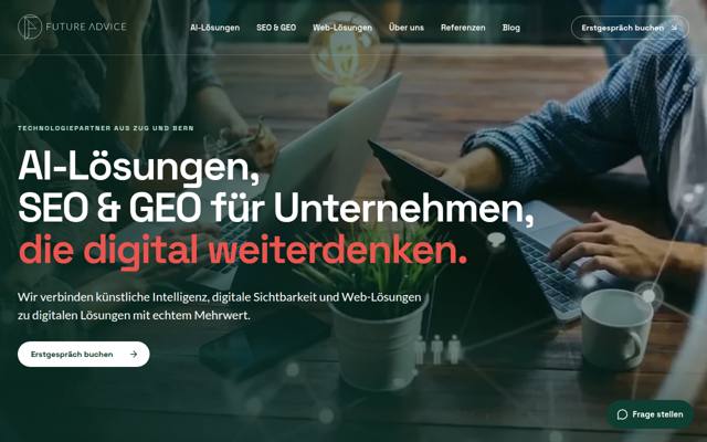 Website von Future Advice GmbH