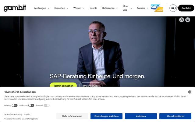 Website von Gambit Consulting AG