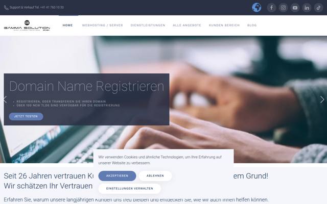 Website von Gamma Solution GmbH