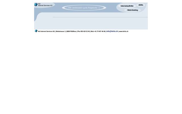 Website von Hirt Internet Services AG