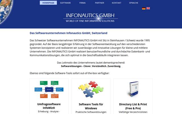 Website von Infonautics GmbH