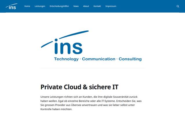 Website von INS Systems AG