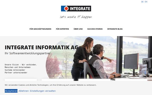 Website von INTEGRATE Informatik AG