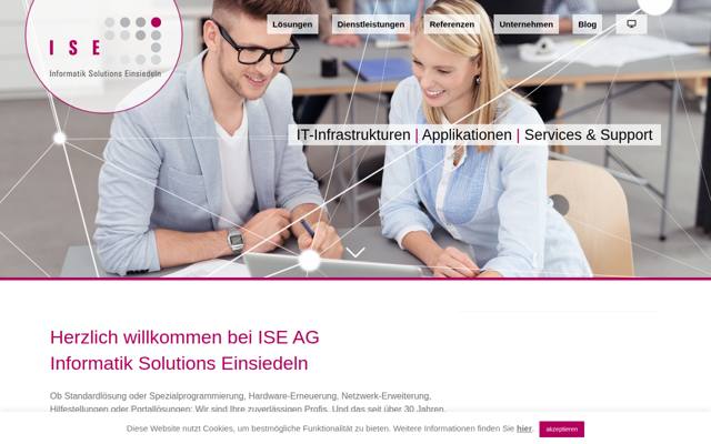 Website von ISE AG Informatik Solutions Einsiedeln