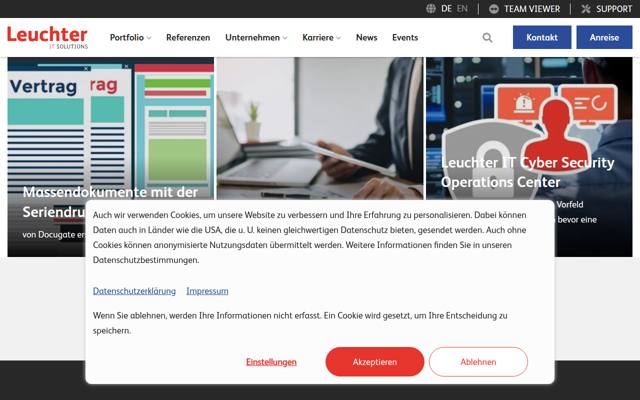 Website von Leuchter IT Solutions AG