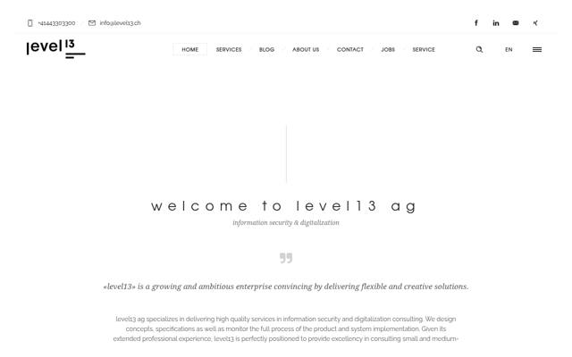 Website von level13 ag