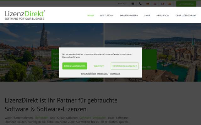 Website von LizenzDirekt AG