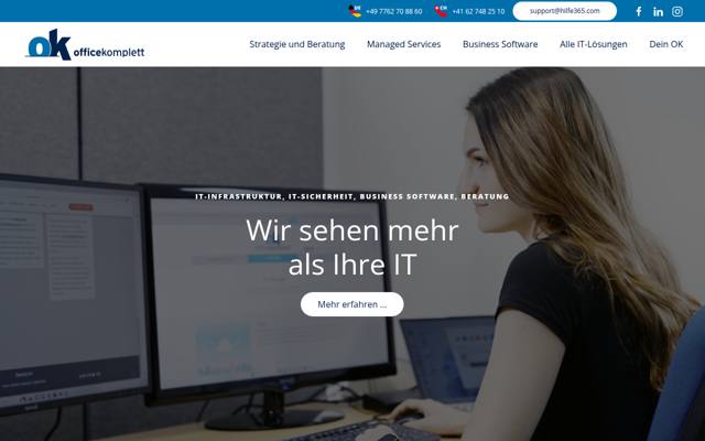 Website von Office Komplett Informatik GmbH