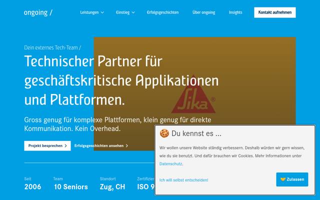 Website von ongoing GmbH