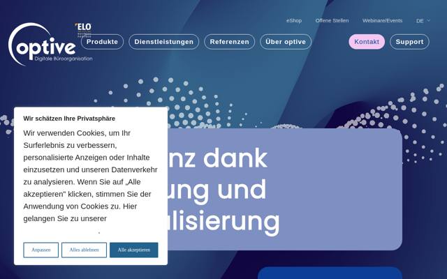 Website von Optive AG