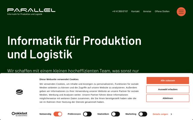 Website von Parallel Informatik AG