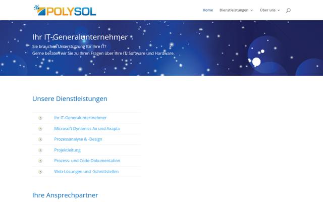 Website von PolySol GmbH