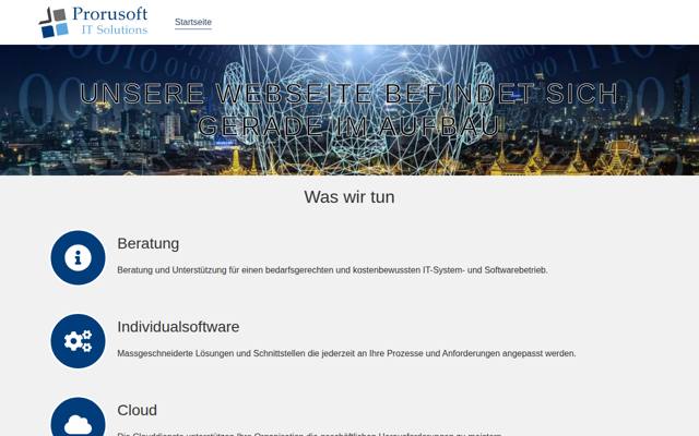 Website von Prorusoft - IT Solutions GmbH