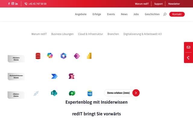 Website von redIT Services AG