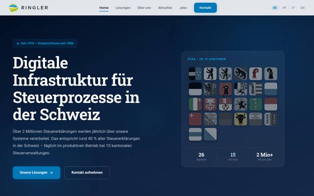 Website von Ringler Informatik AG