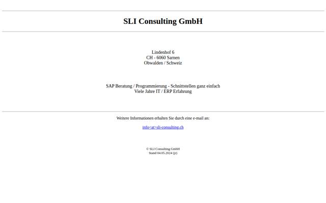 Website von SLI Consulting GmbH