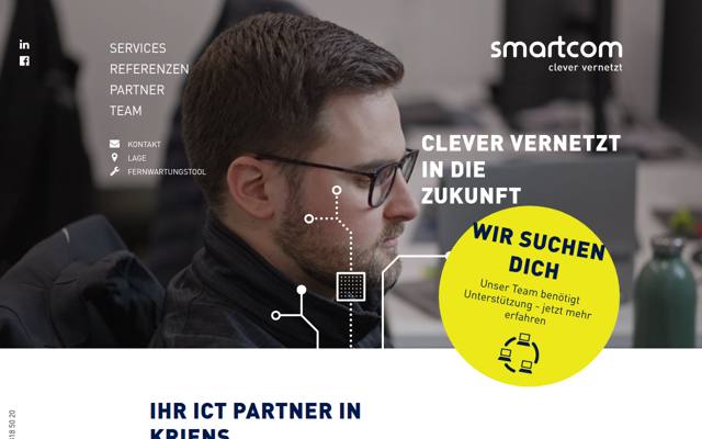 Website von smartcom schweiz ag