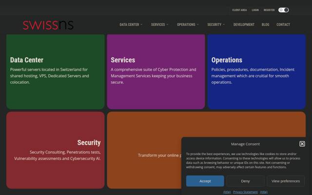 Website von swissns GmbH