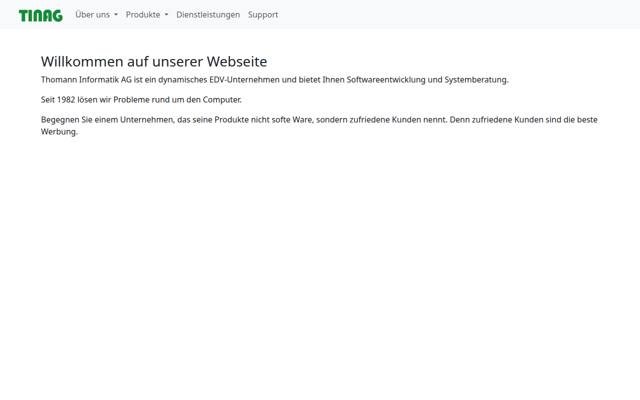 Website von Thomann Informatik AG