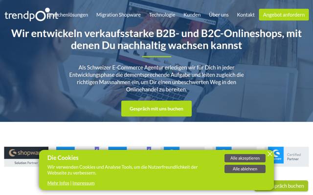 Website von trendpoint GmbH