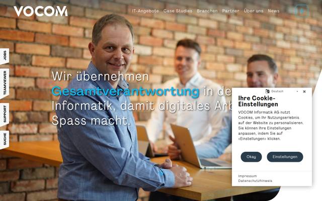 Website von VOCOM Informatik AG