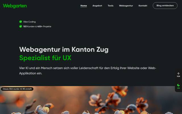 Website von Webgarten GmbH
