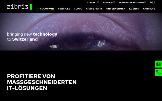Website von Zibris AG