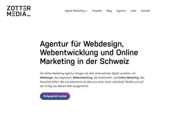 Website von zottermedia gmbh
